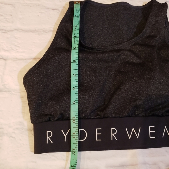Ryderwear Arch Key Hole Cutout Spellout Band Sports Bra Charcoal Black s… - Picture 8 of 8